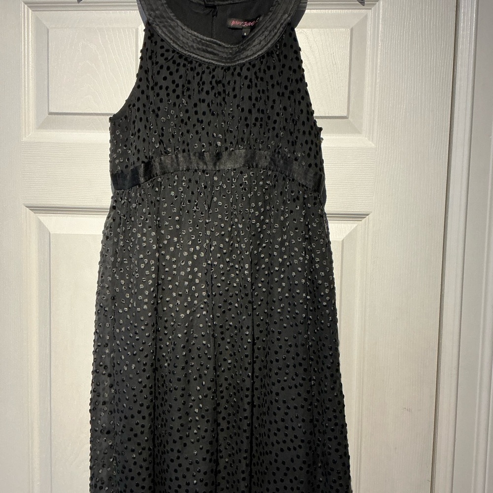 NWT - Betsey Johnson Chic Black Sleeveless Dress, with silk accents and lining